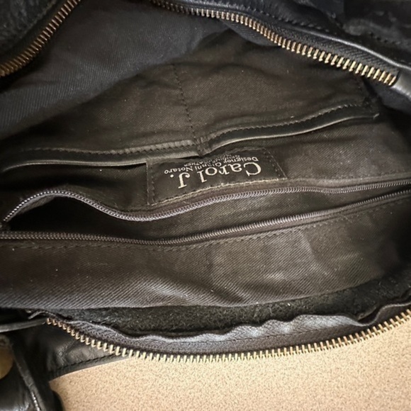 Carol J for Gianni Notaro Large Genuine Leather Shoulder Bag with Gold Studs - Picture 11 of 11